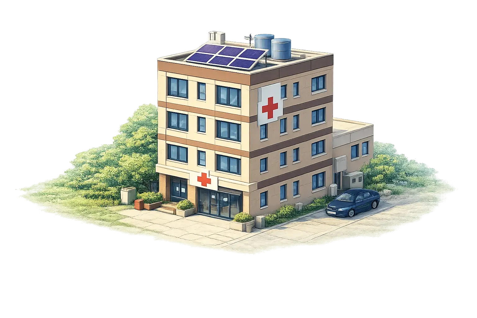 Hospitals solar installation, Delhi NCR — Bridgeway Power