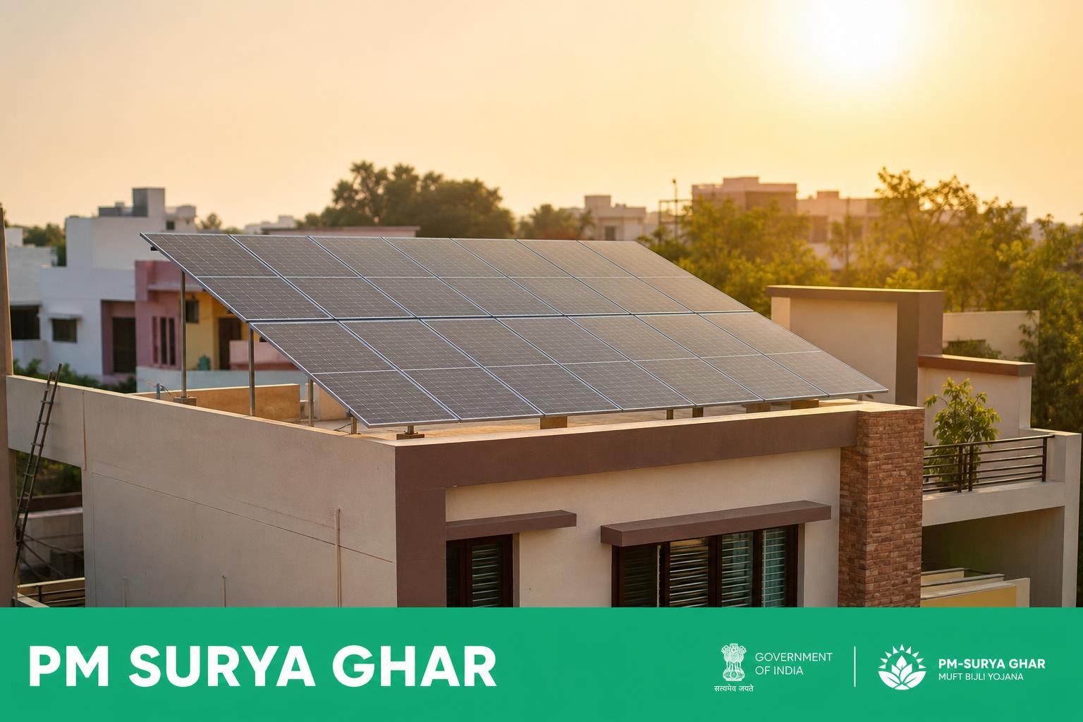 पीएम सूर्य घर मुफ्त बिजली योजना के तहत भारतीय रूफटॉप सोलर इंस्टॉलेशन