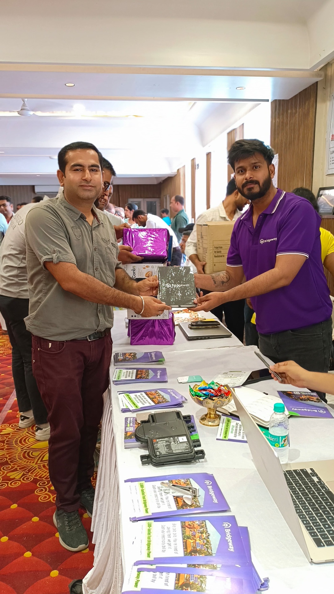 Product demo at solar exhibition